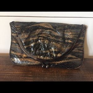 Hobo International Brown Snakeskin Clutch